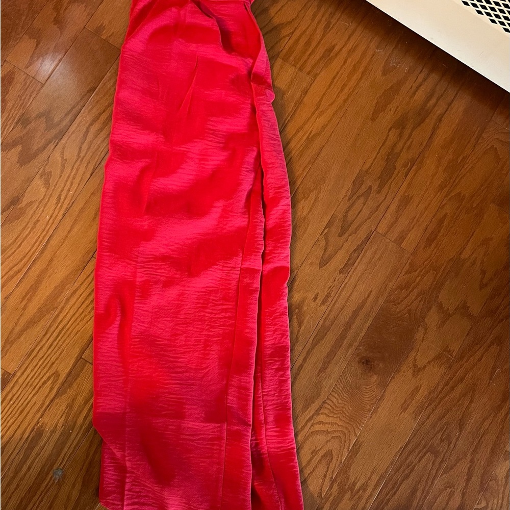 Red business Casual flared pants